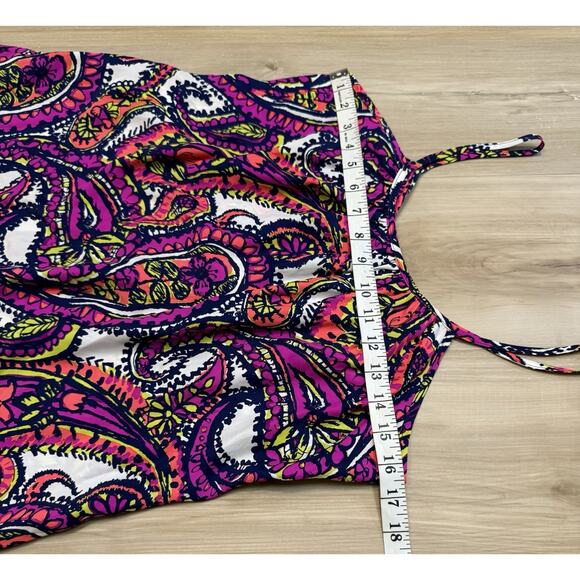 Alice & Trixie Sz S Silk Blouse Sleeveless Ruffles Colorful Paisley Size S - Picture 12 of 14